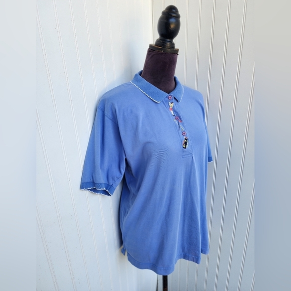 Vtg Marsh Landing Golf Cotton Polo Shirt Womens Short Sleeve Embroidered Sz M - Picture 2 of 14